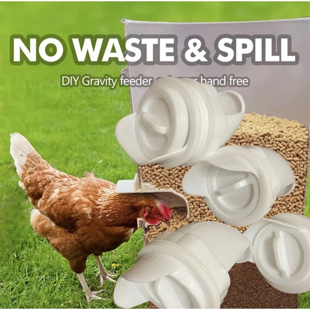 6-Pack DIY Chicken Feeder Kit + Hole Saw & Plug No-Waste Rain-Proof Poultry Bird